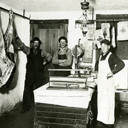 Interior View of Billie Maslen's Butcher Shop, ['1910']