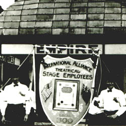 Union Members Standing in Front of <br />Empire Theatre, ['ca. 1913']