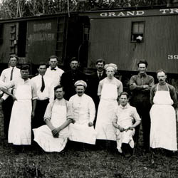 Railway Employees Beside a Grand <br />Trunk Pacific Train, ['ca. 1910s']